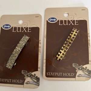 2 goody Luxe Stayput Hold Hair Clips - Silver and Purple